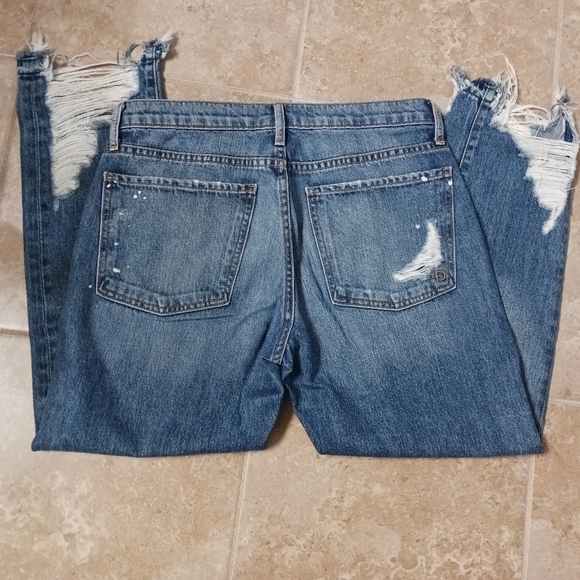 Fidelity Denim Slash Boyfriend Rip & Repair Crop Jeans 28 - Picture 5 of 9